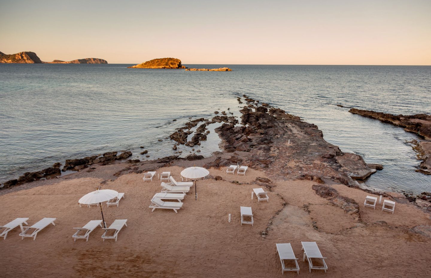 Terrace beside the sea at Zodiac Apartments in Es Canar, Ibiza